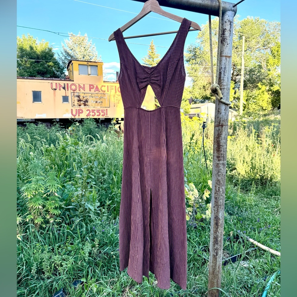Christy Dawn Harper Eggplant Gingham Dress XS
